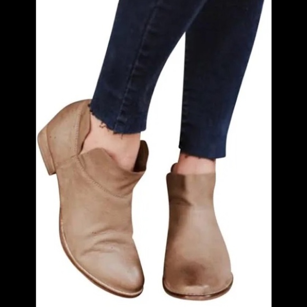 SEYCHELLES-Tan Leather Snare Slouchy Ankle Booties-Size 7.5